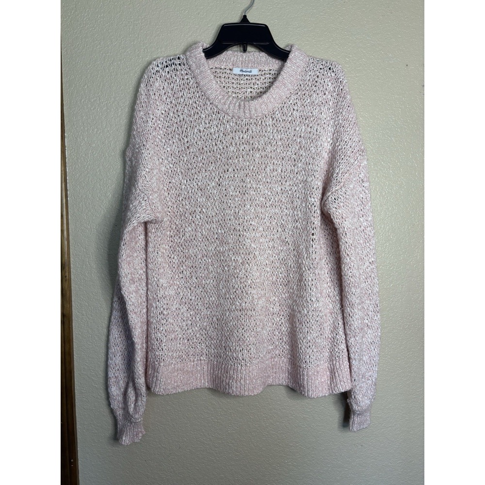 MADEWELL‎ Women's BAEZ Pink Textured Pullover Sweater Size S Small EUC